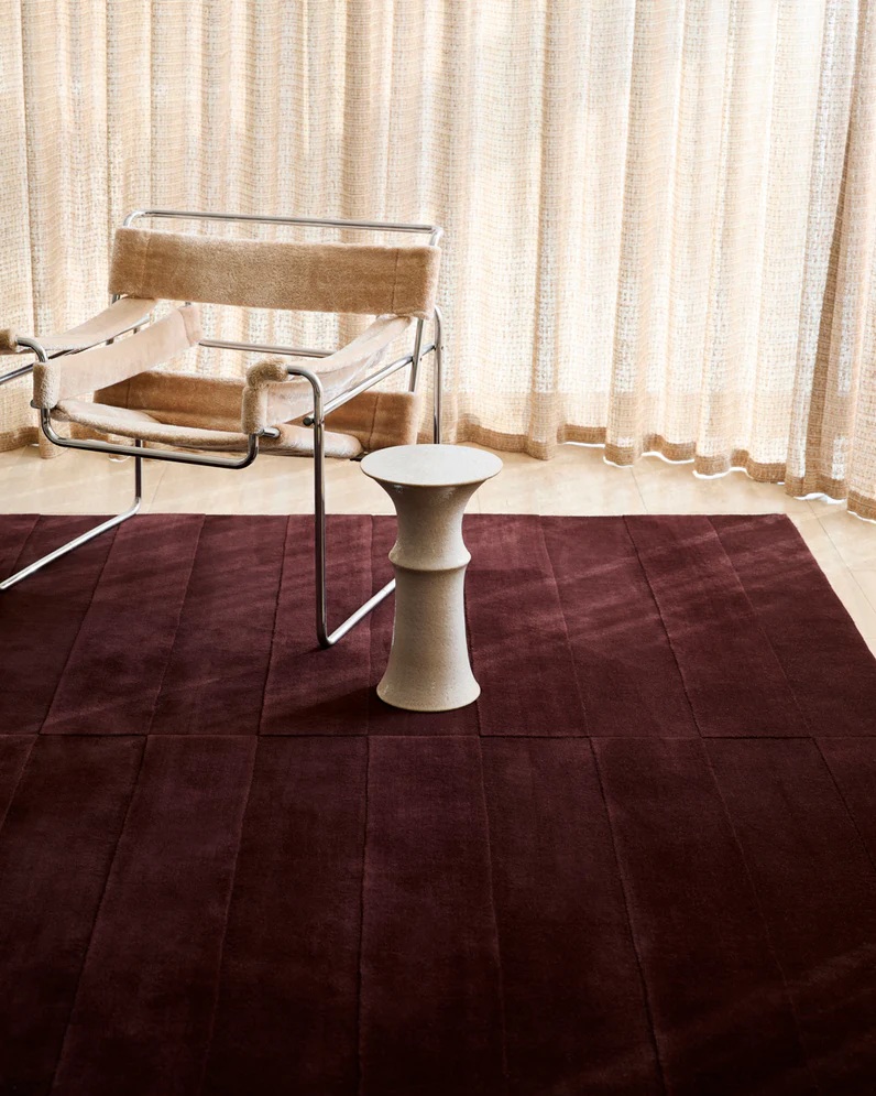 Modern Burgundy Area Rug