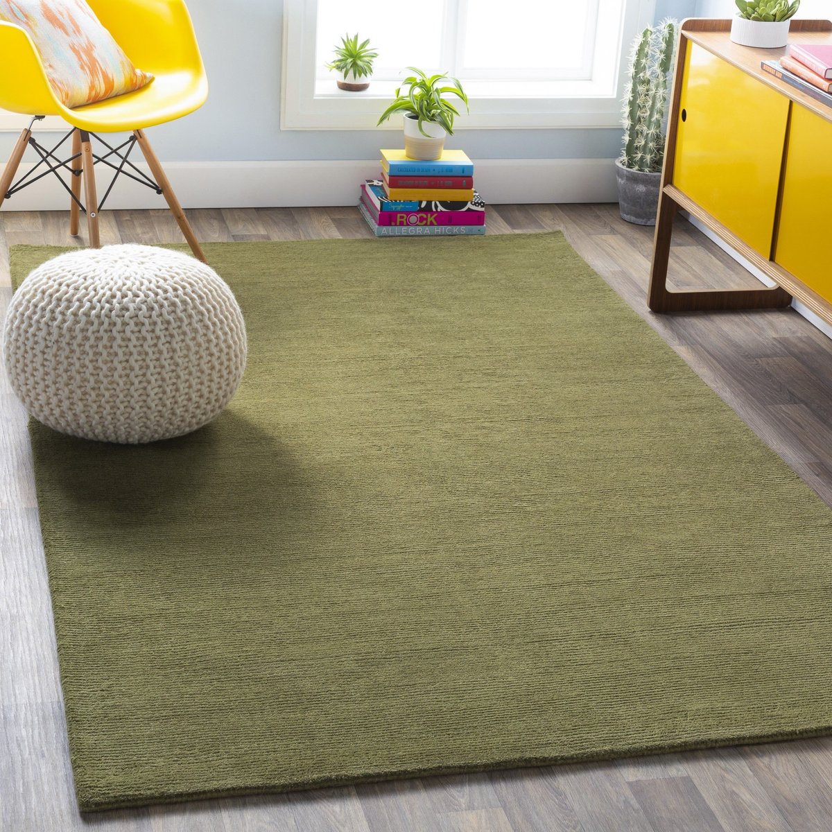 Green Texture Area Rug
