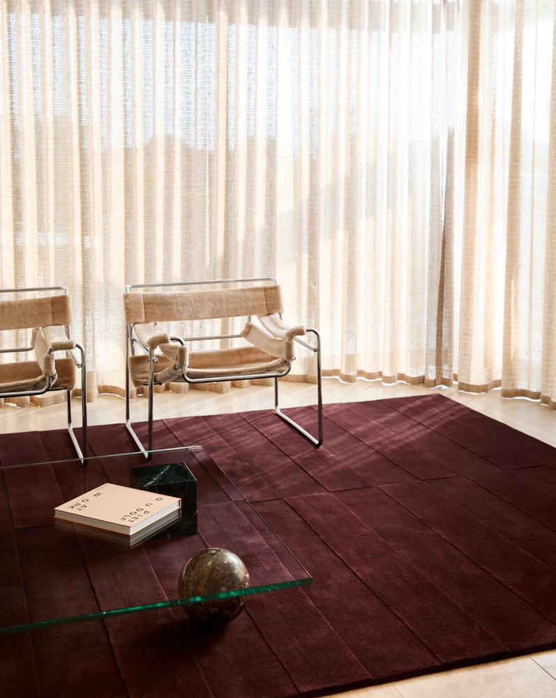 Modern Burgundy Area Rug