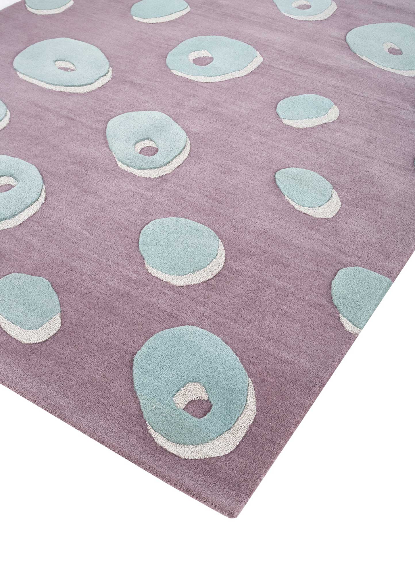 Modern Purple Polka Dot Area Rug