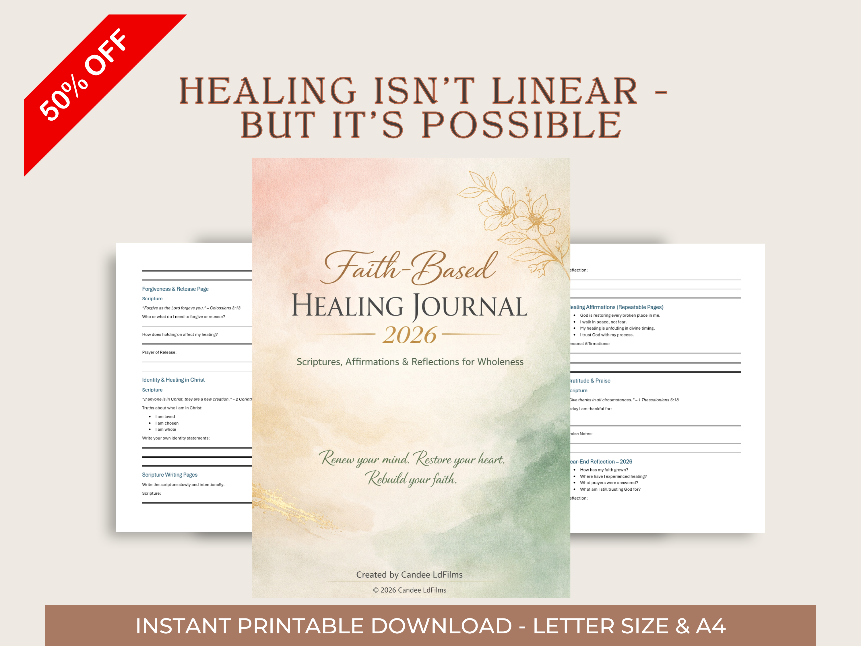 Faith-Based Healing Journal 2026 | Christian Empowerment Journal for Women