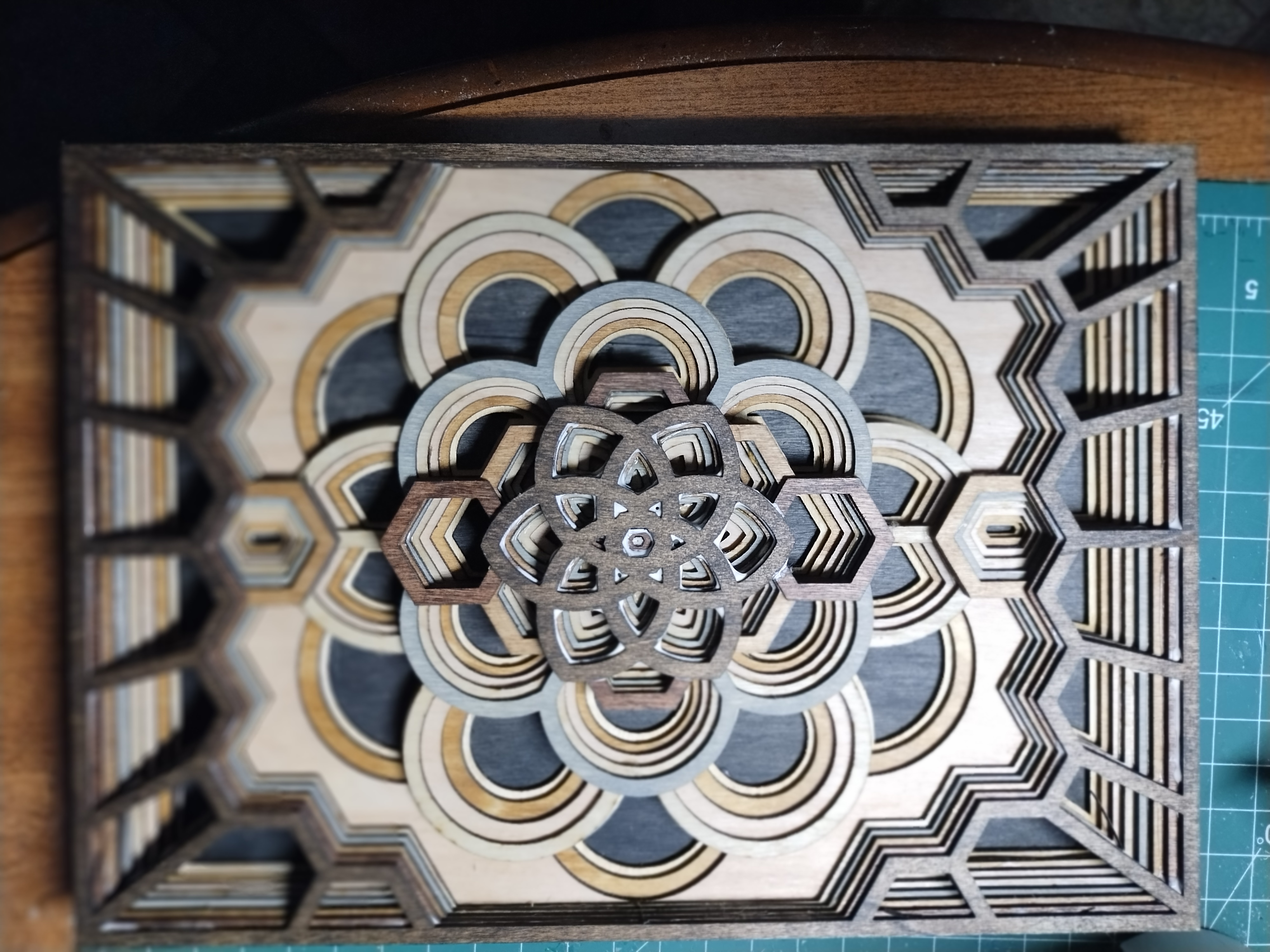 Geometric Mandala Wooden Wall Art