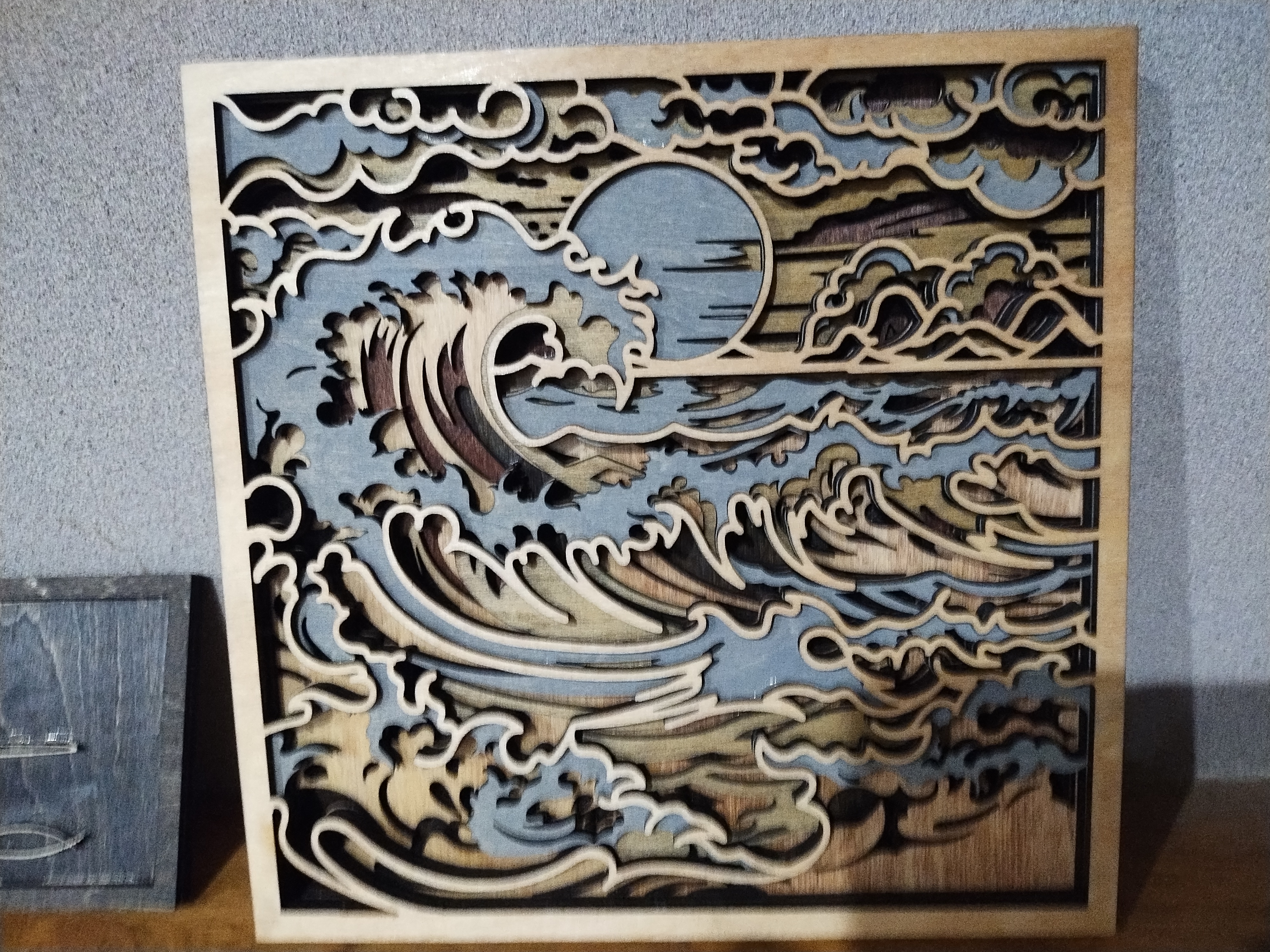 Wooden Ocean Wave Multilayered Wall Art
