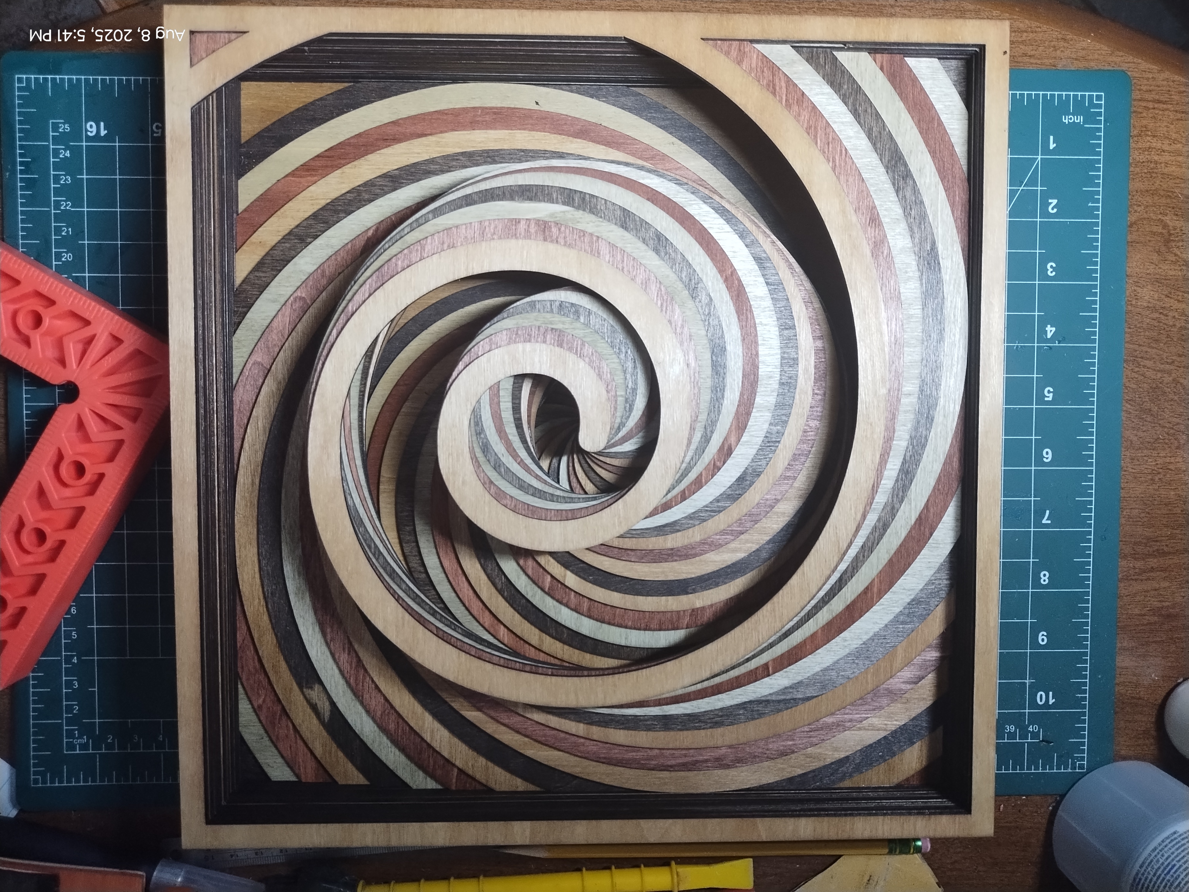 Wooden Spiral Multi-Layered Wall Art