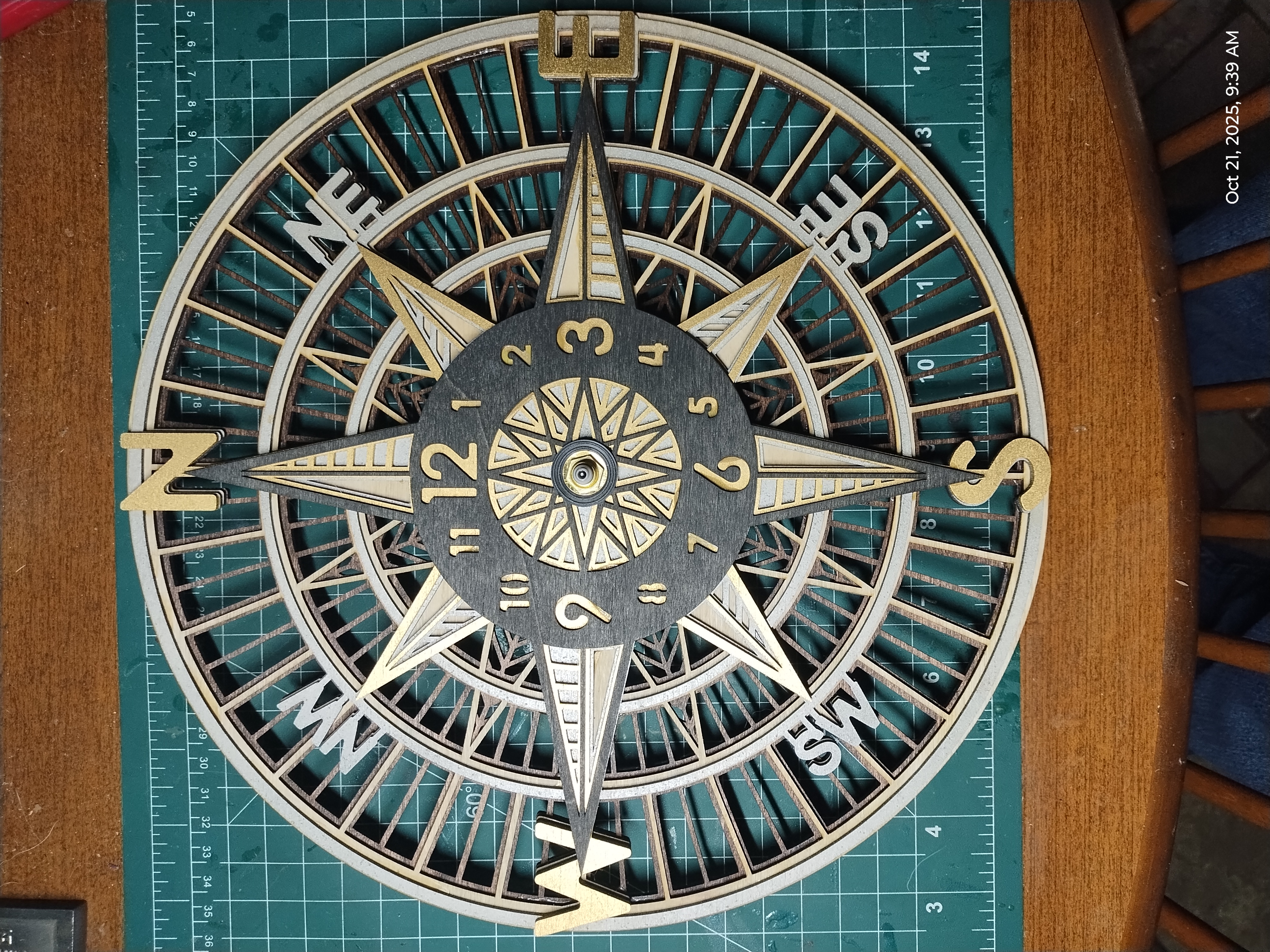 Compass Rose Wall Clock