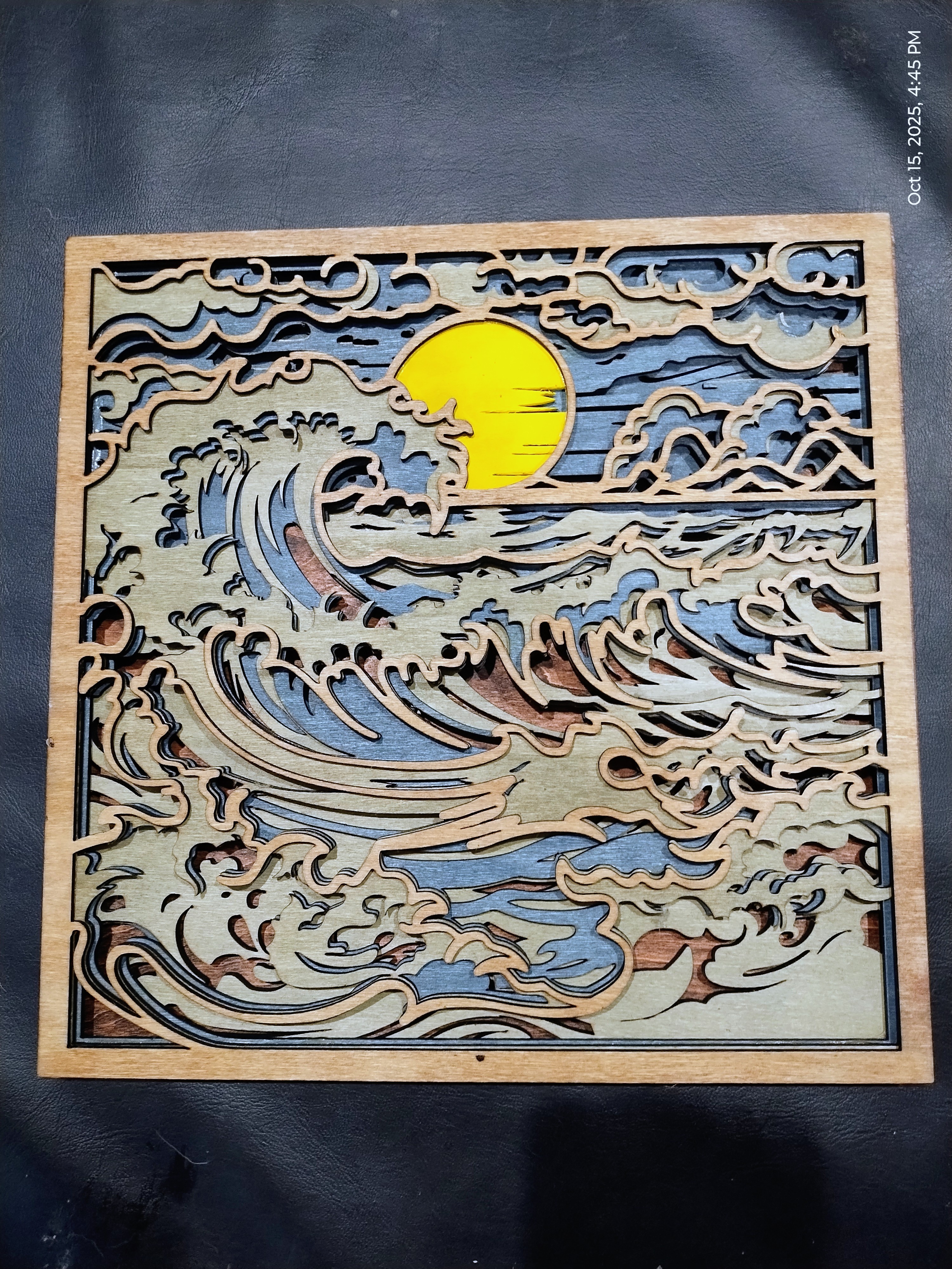 Wooden Ocean Wave Multilayered Wall Art