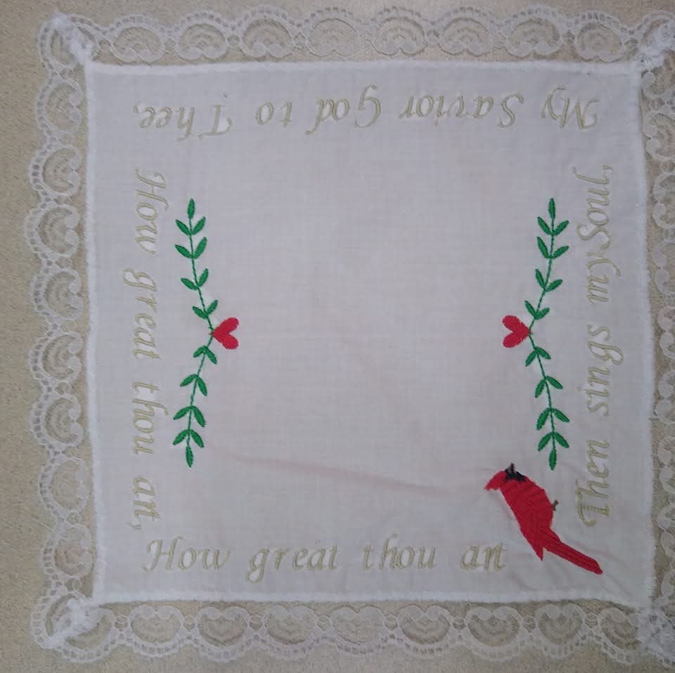 Embroidered Lace Handkerchief