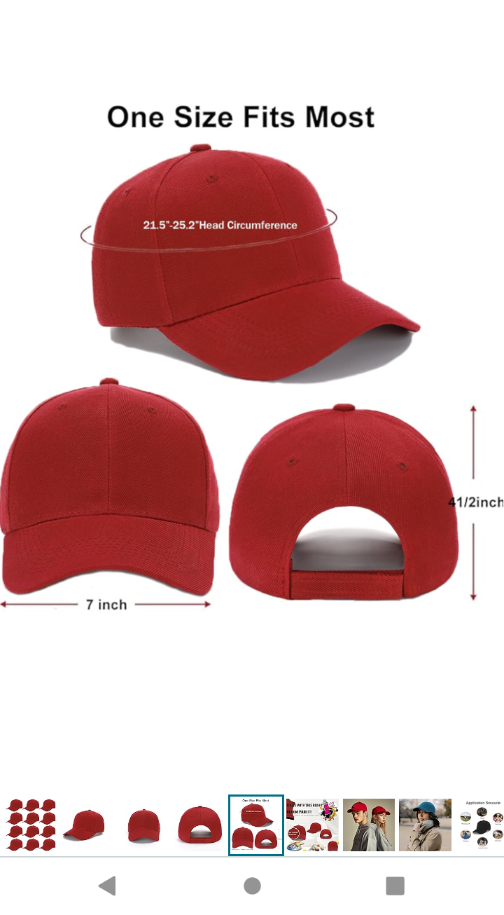 Red Adjustable Baseball Cap