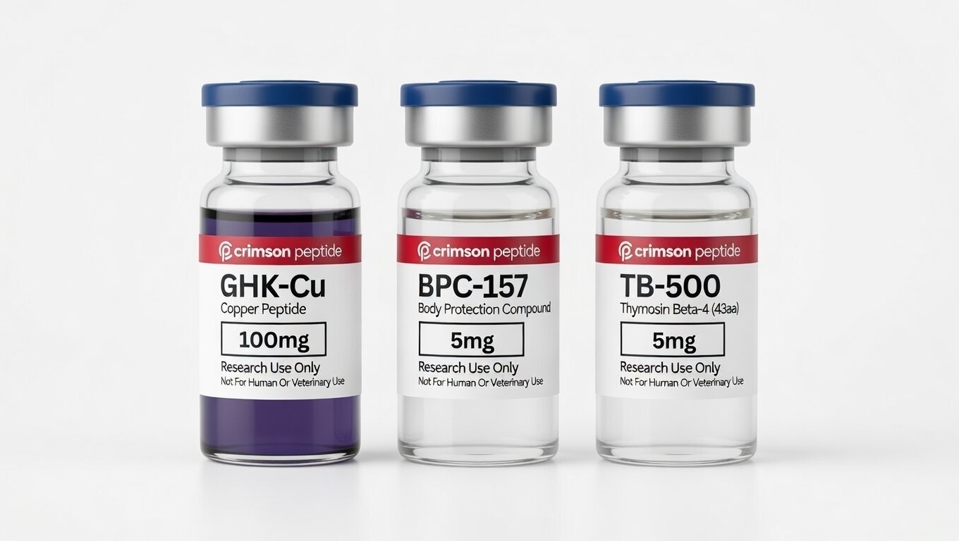 Glow Stack – BPC-157 5 mg + TB-500 5 mg + GHK-Cu 100 mg