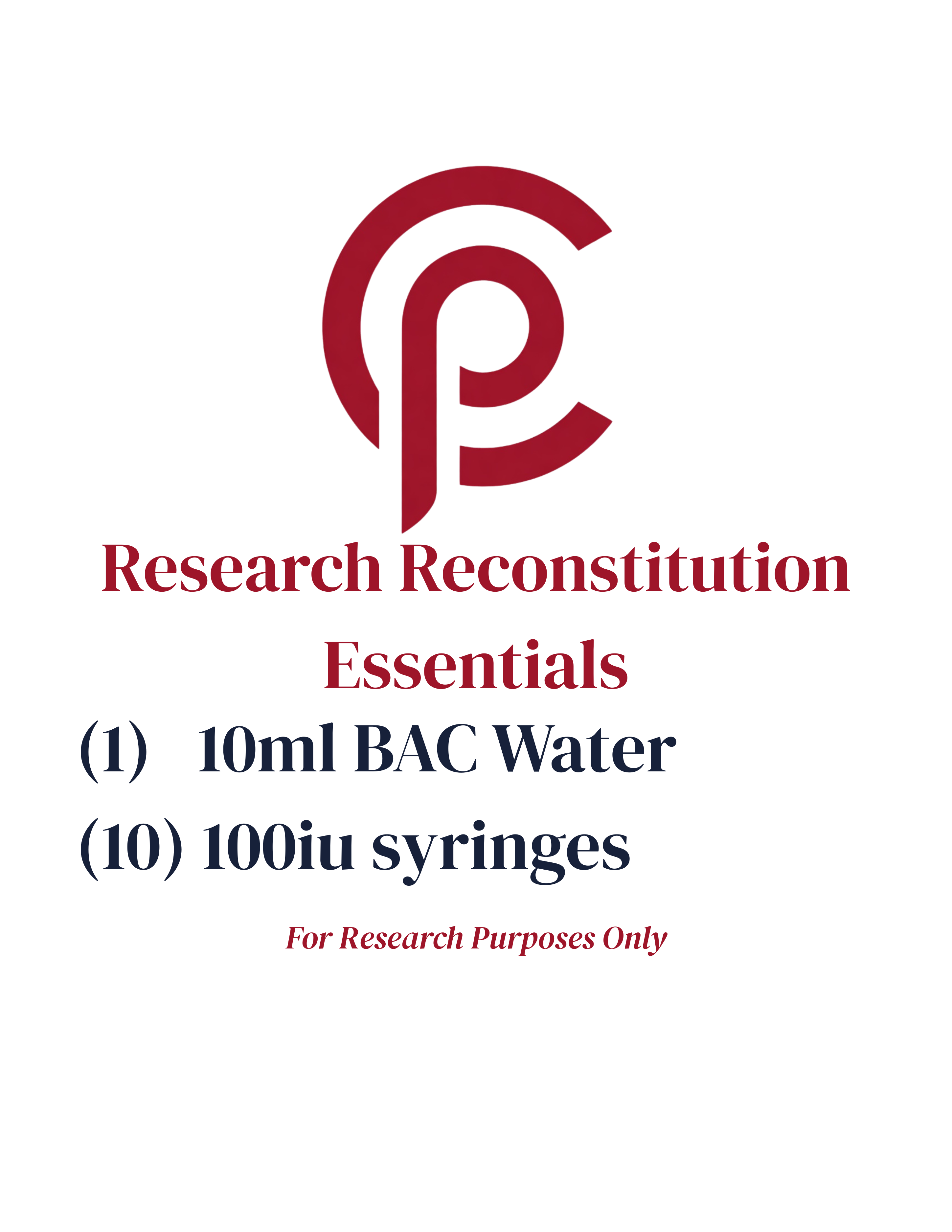 Research Reconstitution Essentials – BAC Water 10 mL + 100 IU Syringes (10 Pack)