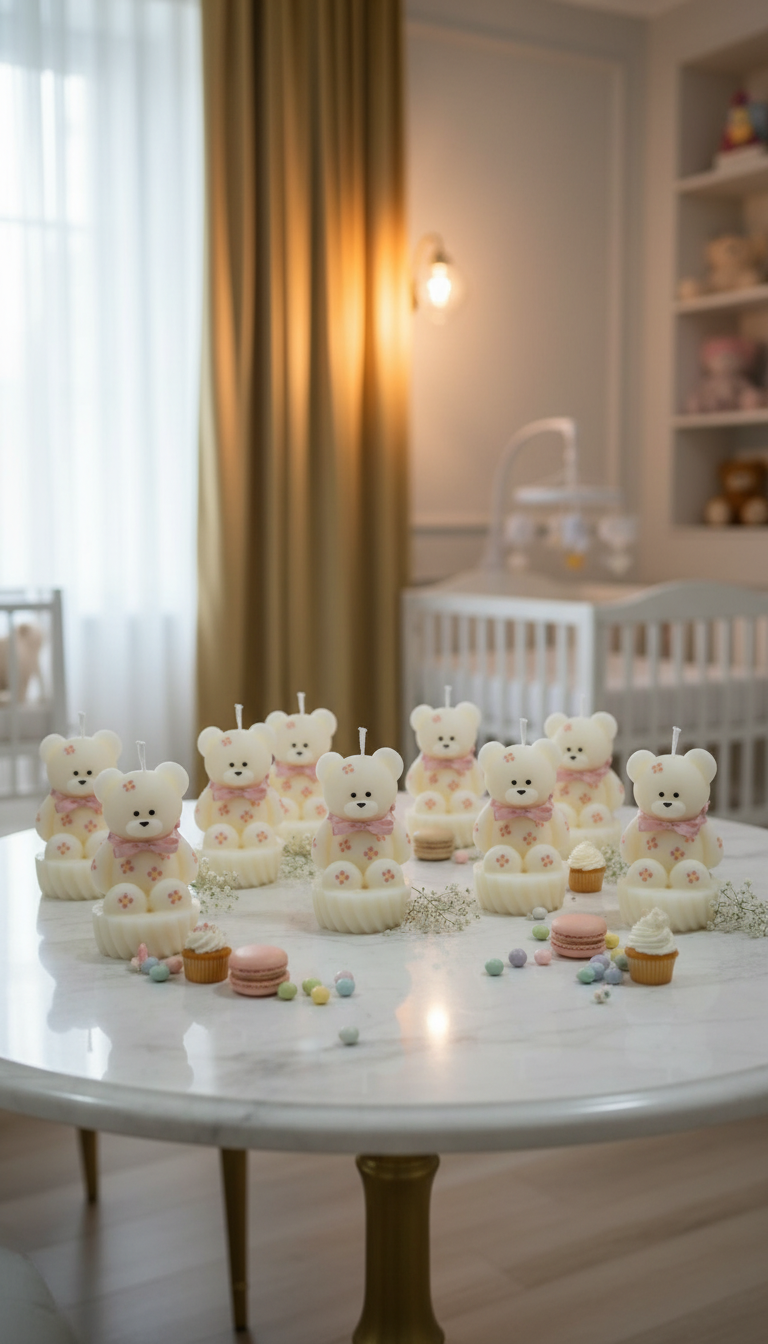 12 Ositos en Funditas de organza.