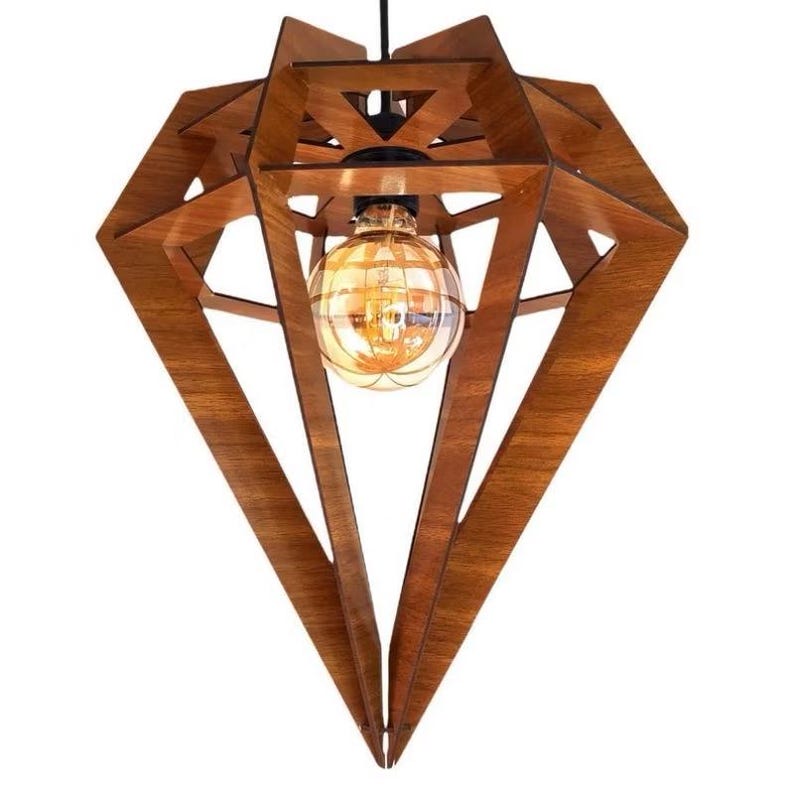 Wooden ceiling diamond lamps decorate living rooms, bars and cafes