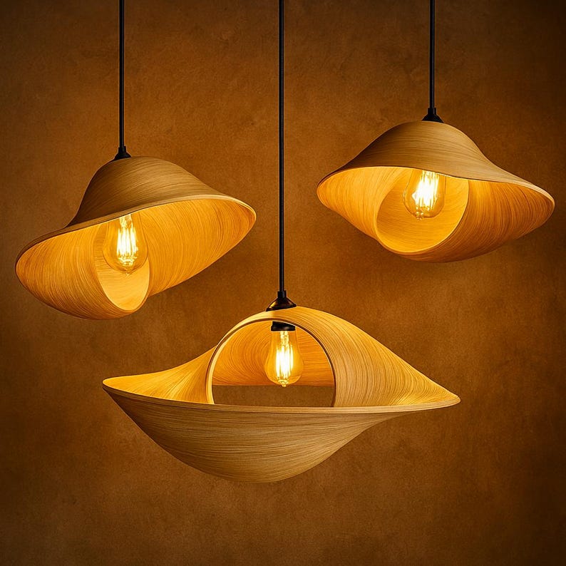 Bamboo Ceiling Lamp | Hanging Light for Living Room & Balcony | Boho Handmade Pendant Light | Natural Ceiling Light Fixture | 3 Sizes