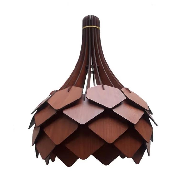 Jasmine shaped wooden ceiling lamp for decorating living room, bar and cafe