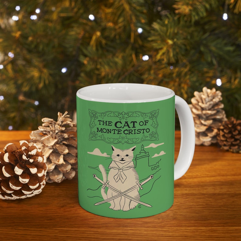 The Cat of Monte Cristo Mug | Bookish Cat Pun, Classic Literature Pun With Cats, Book Lover Mug, Bookish Gifts, The Count of Monte Cristo