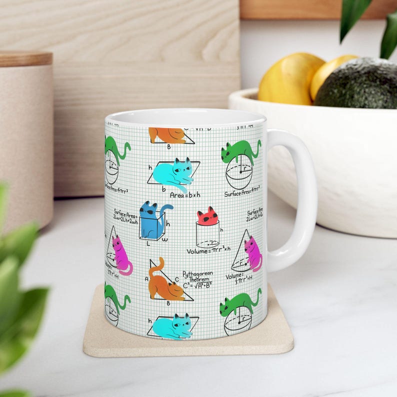 Cat Math Mug, Funny Math Cats Coffee Cup, Cute Cat Gift Scientist Mathematician, Math Student Teacher Gift, STEM Math Mug, Cat Lover Gift