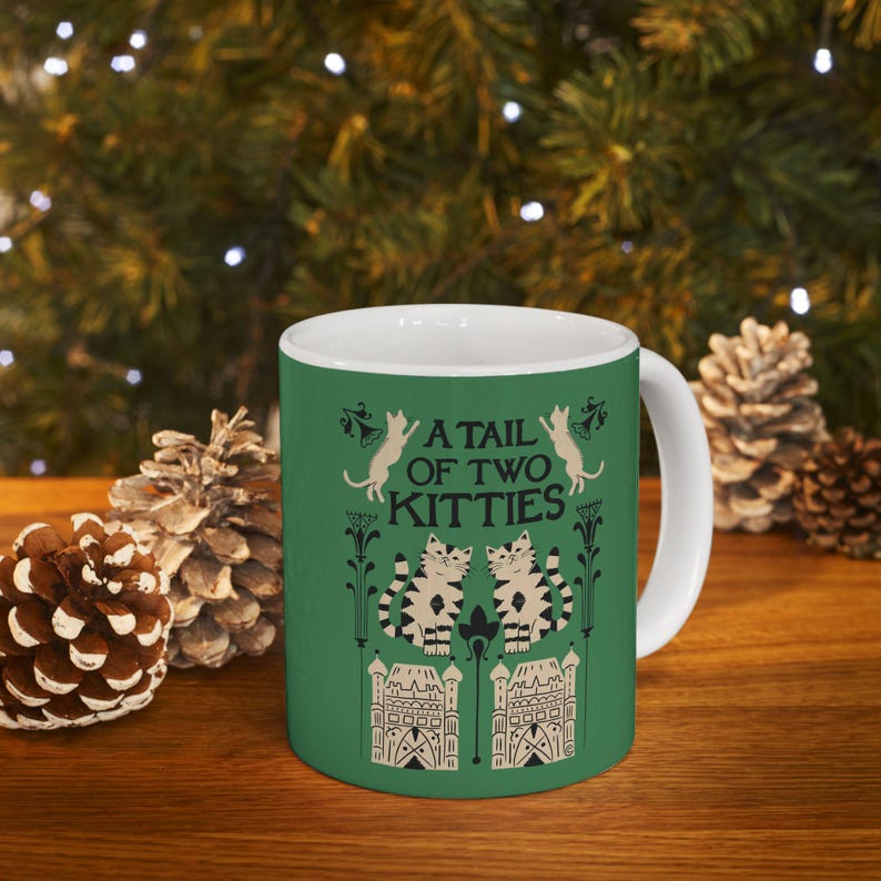 A Tail of Two Kitties Mug | Bookish Cat Pun, Classic Literature Pun With Cats, Book Lover Mug, Book Mug, Bookish Gifts, A Tale of Two Cities