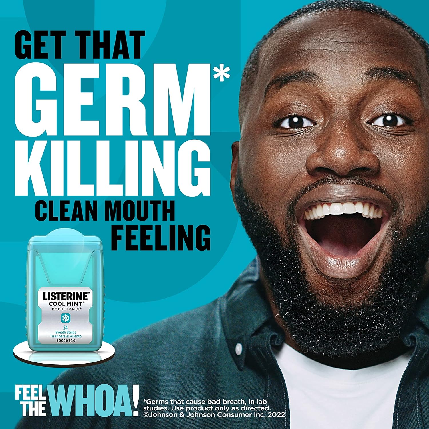 Listerine PocketPaks Cool Mint Breath Strips, Portable Pocket-Sized Oral Care Mouth Freshener