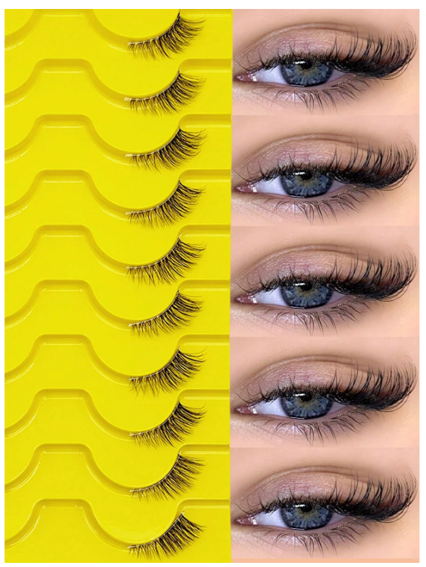 10 pairs of natural half-piece transparent cat-eye