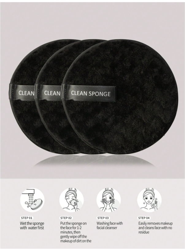 MAANGE 3-Piece Makeup Remover Sponge Set