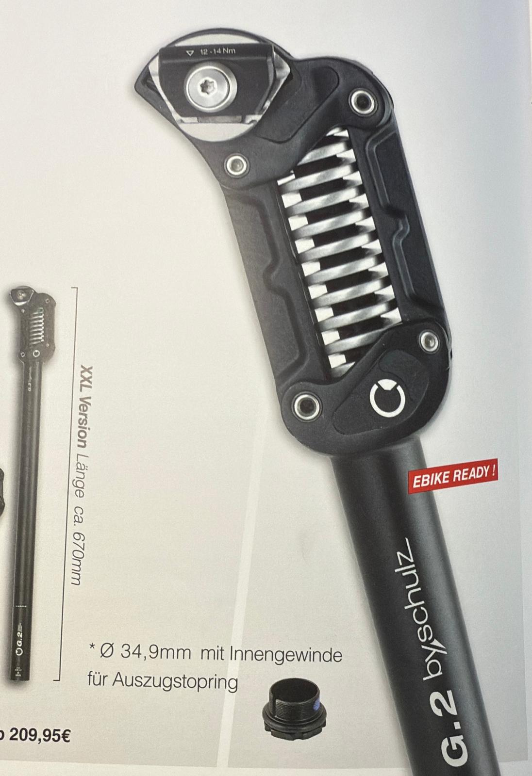 Sattelfederung - Premiumprodukt mit auswechselbaren Federn - je nach Gewicht.