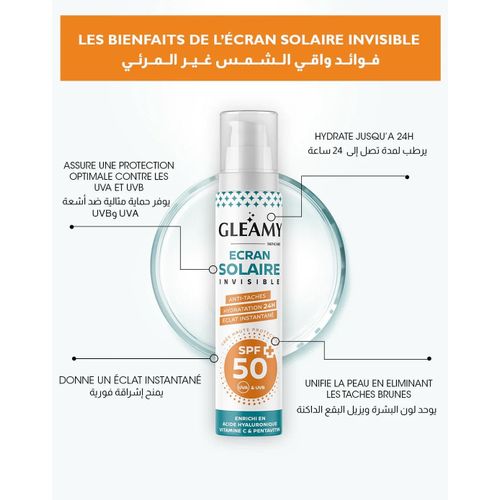 Écran Solaire Invisible SPF 50 Gleamy