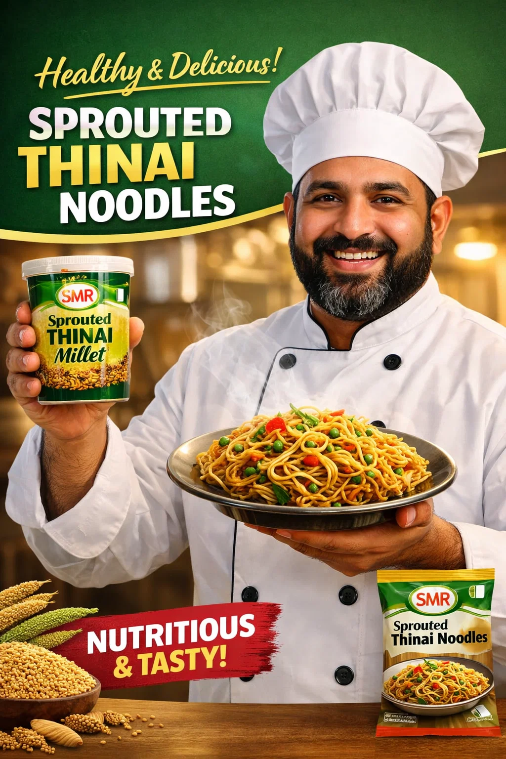 Sprouted Thinai Noodles
