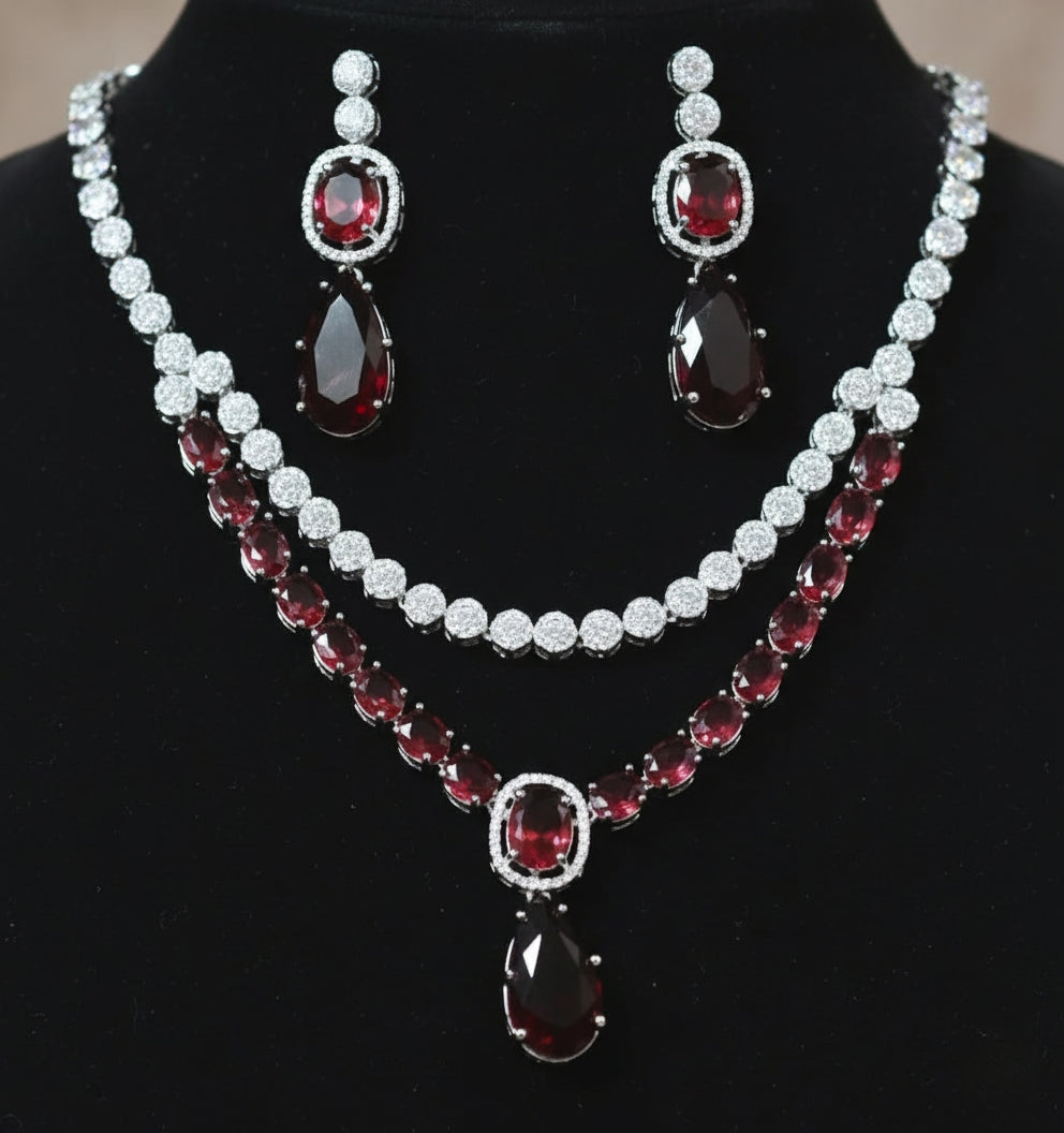 Elegant Ruby Red American diamond 