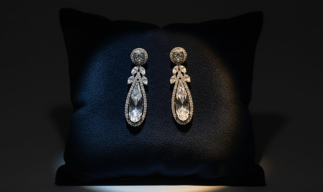 Teardrop Amrican diamond earrings 
