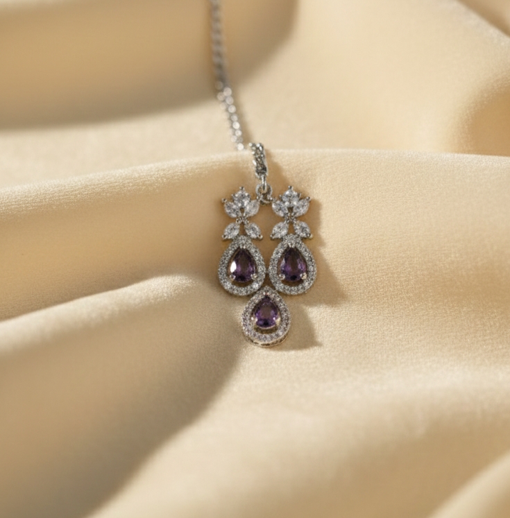 Elegant Purple Gemstone Jewelry Set