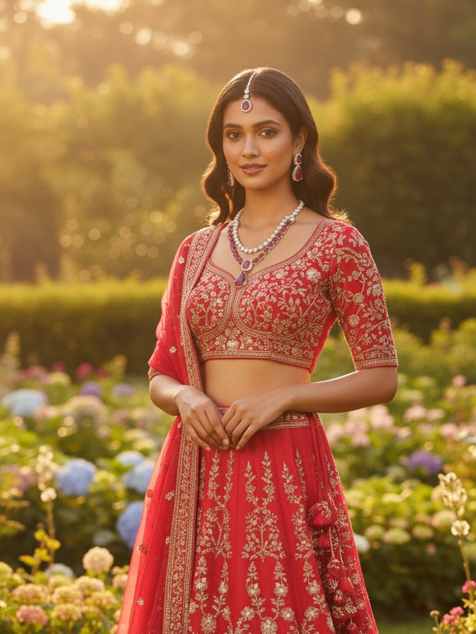 Elegant Ruby Red American diamond 