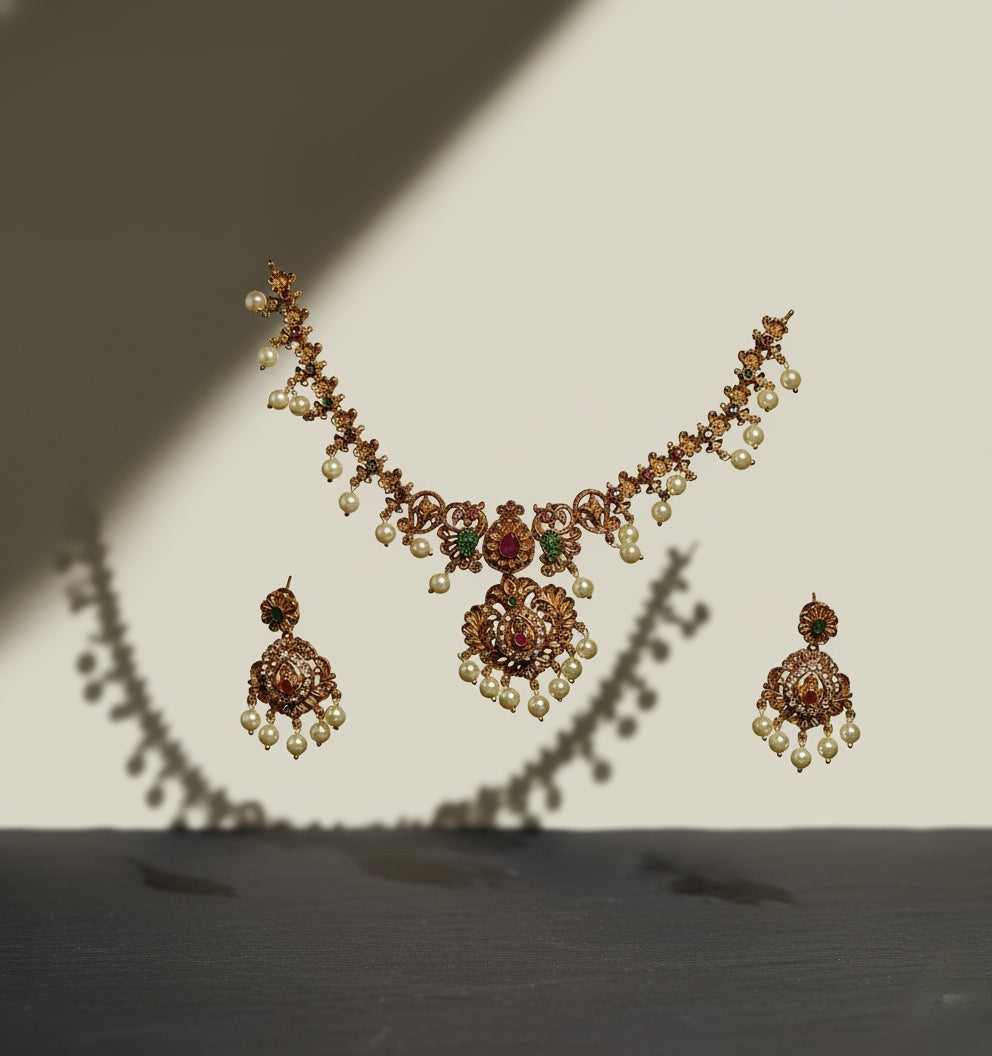 Regal heritage Temple necklace set