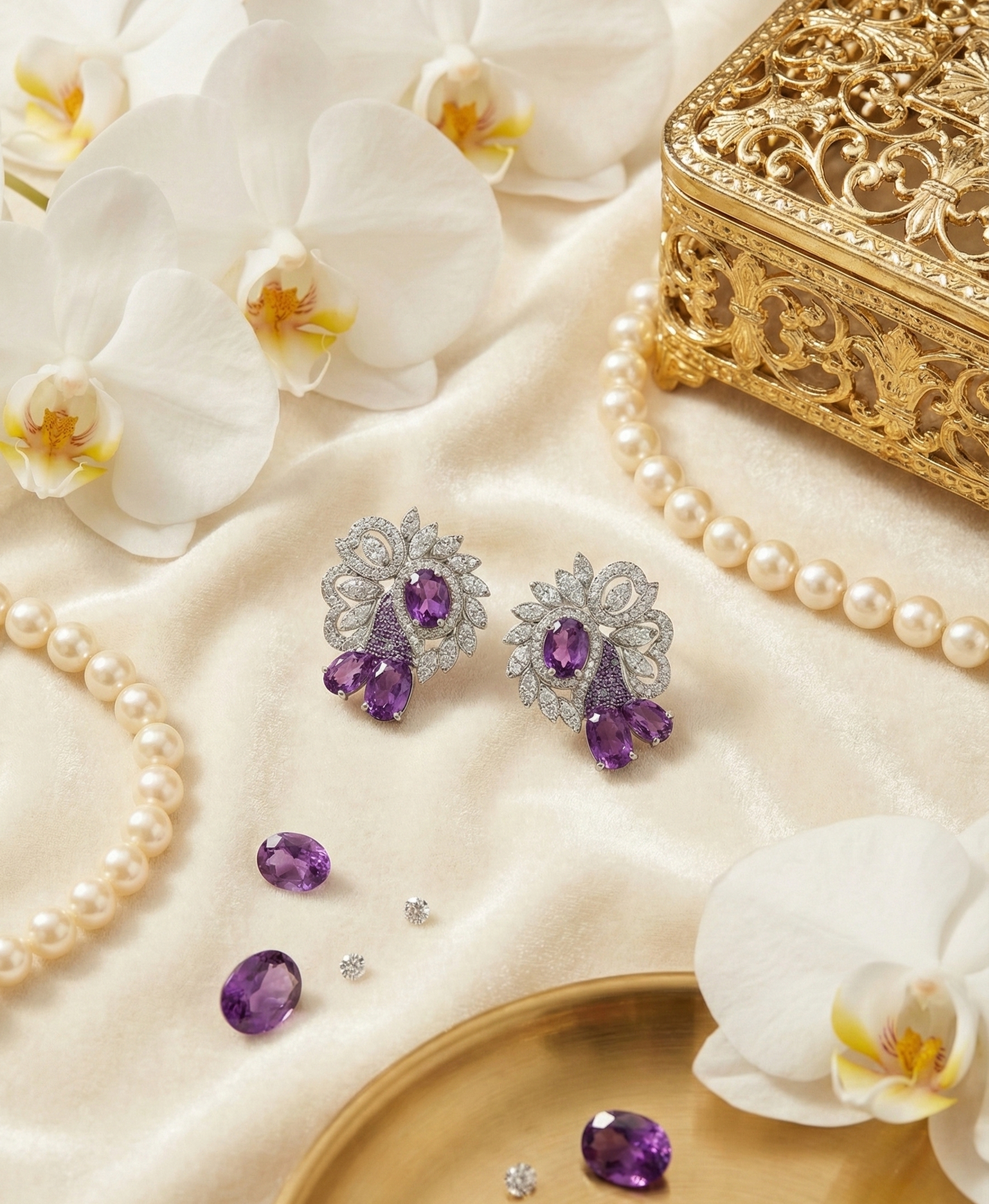 Premium AD stone earring 