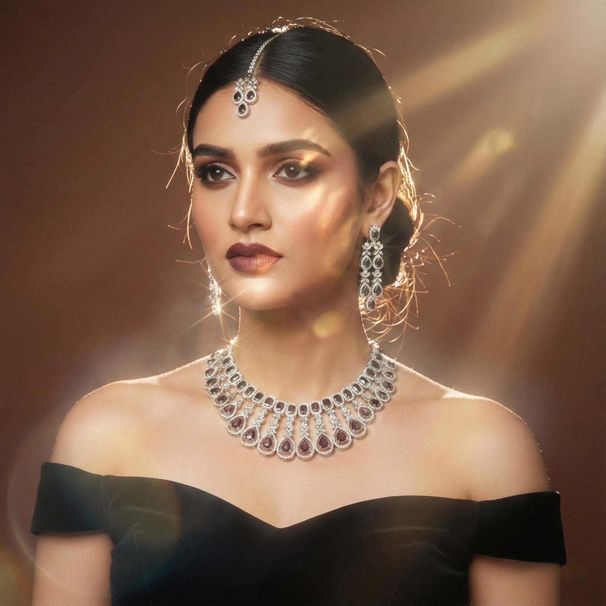 Elegant Purple Gemstone Jewelry Set