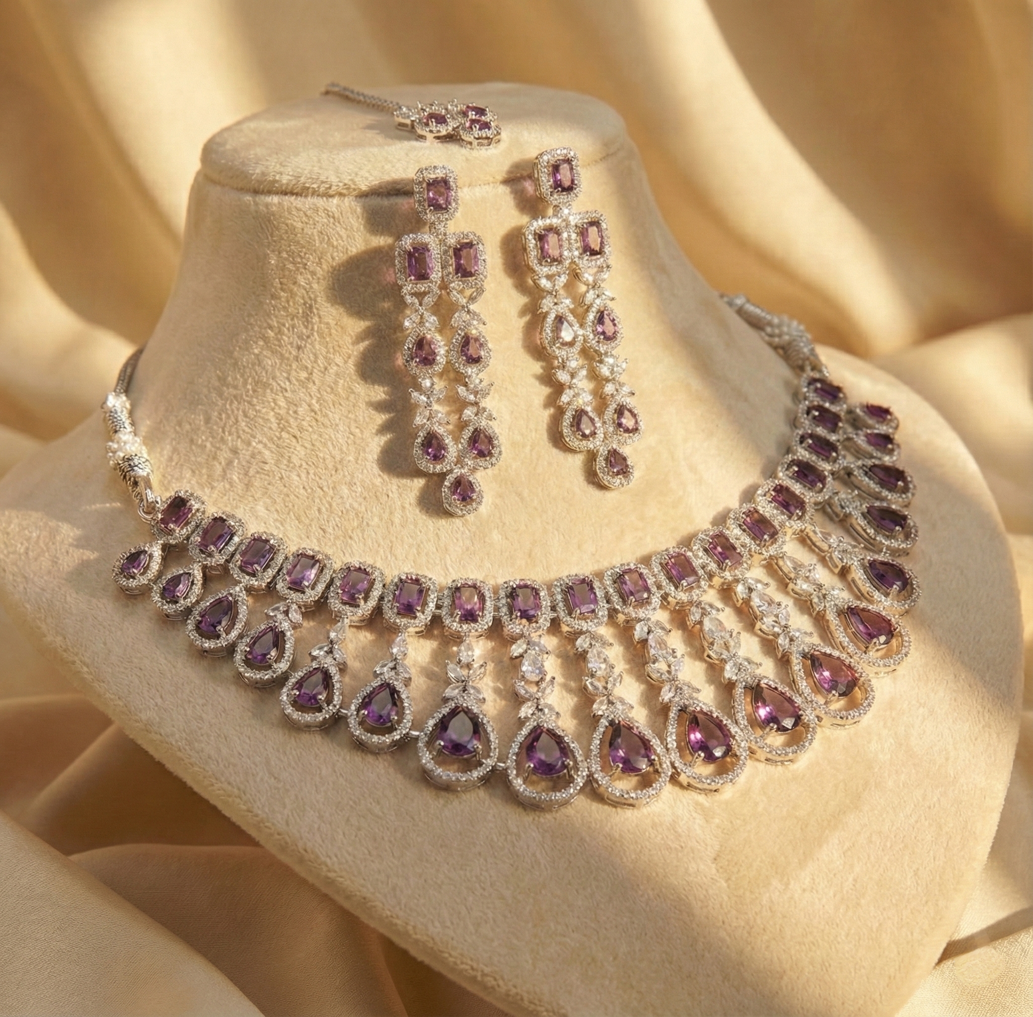 Elegant Purple Gemstone Jewelry Set