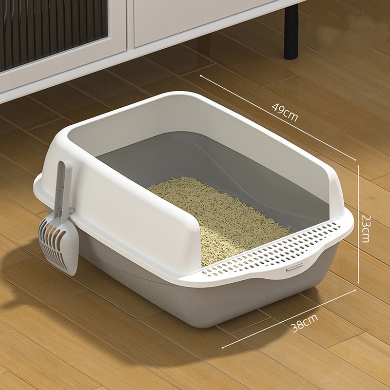 Caja de arena con pala para gatos