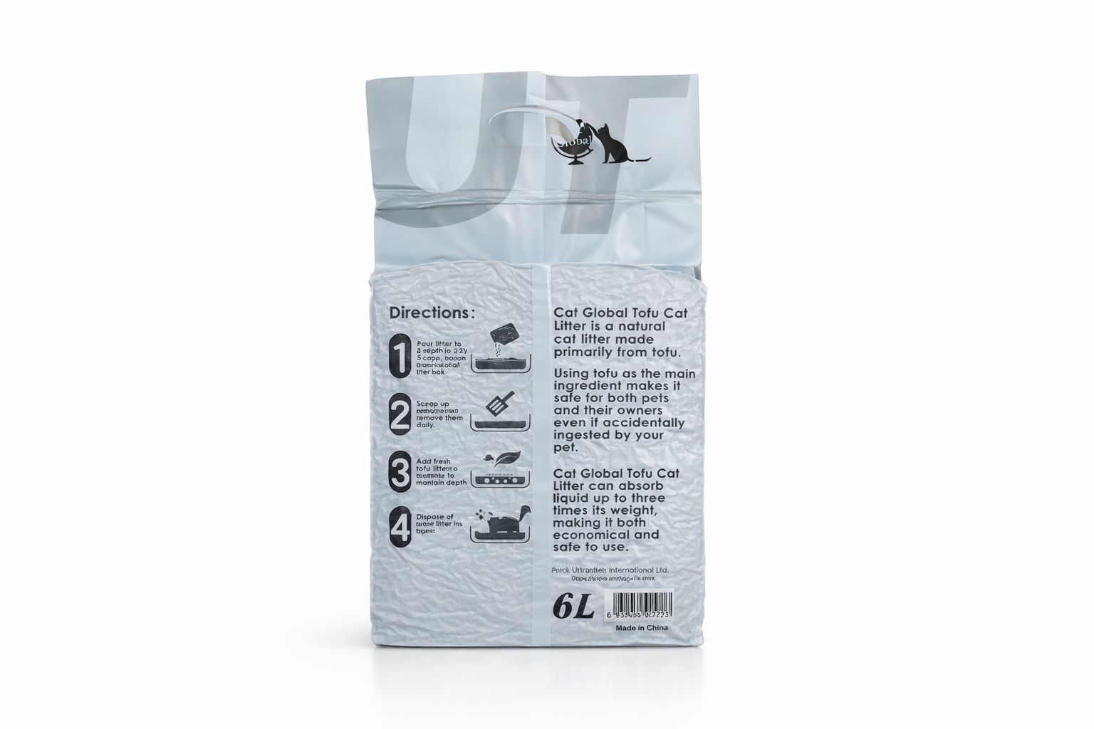 Arena para gatos Tofu Carbón Activado 1,8 Kg