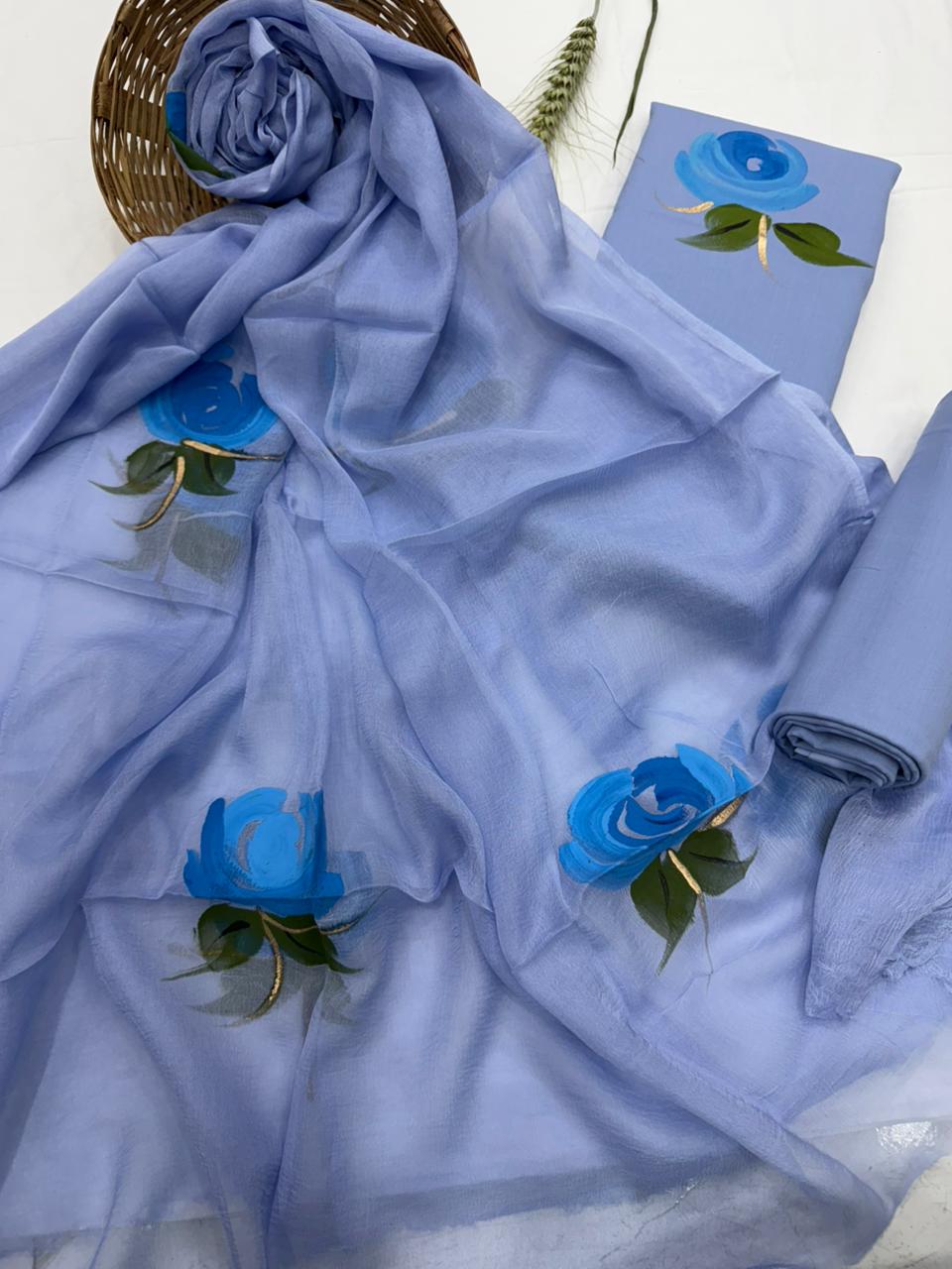 Blue Floral suit set