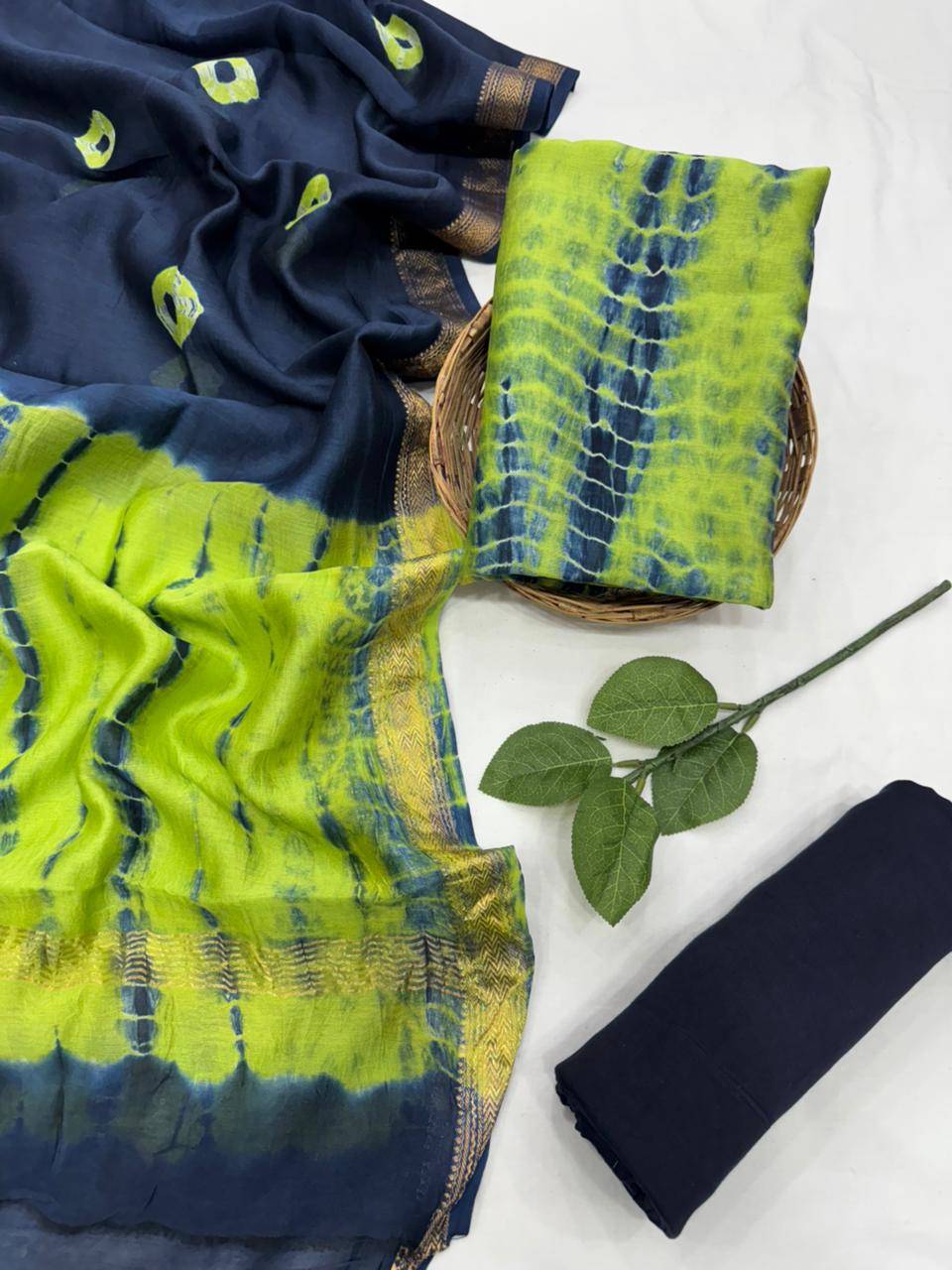 Exclusive maheshwari silk suit set with santoon pajama and pure maheshwari silk dupatta @2200+shipping