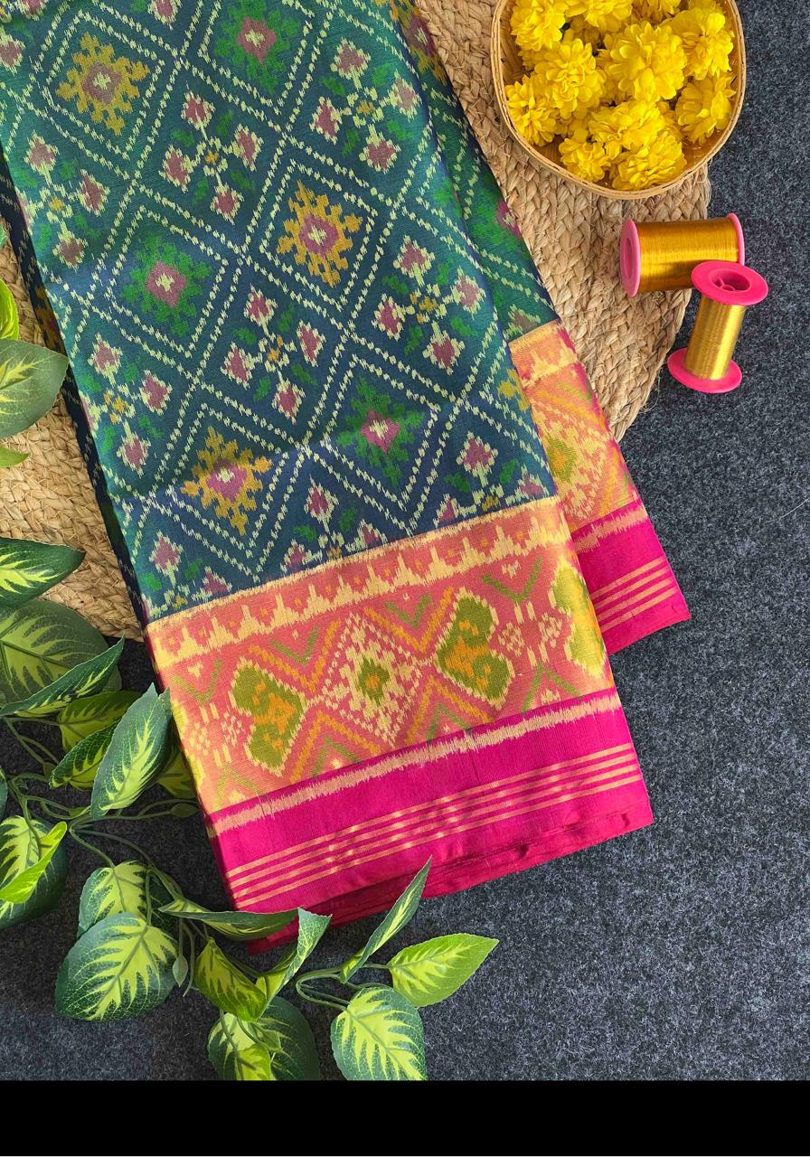 Hand woven Rajkot Ikkat Patola Silk Saree 16000/- + Shipping