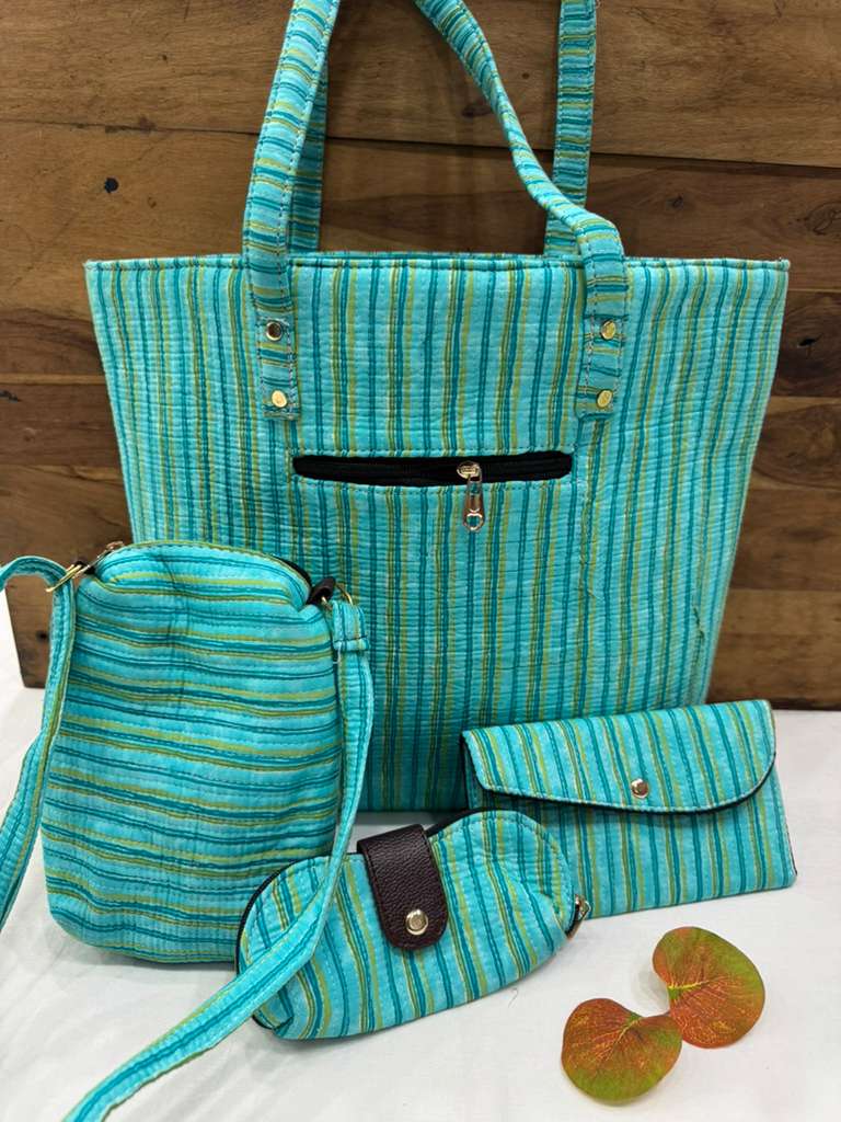 Handcrafted Jaipuri Stripe Bag Set 1000/- + Shipping