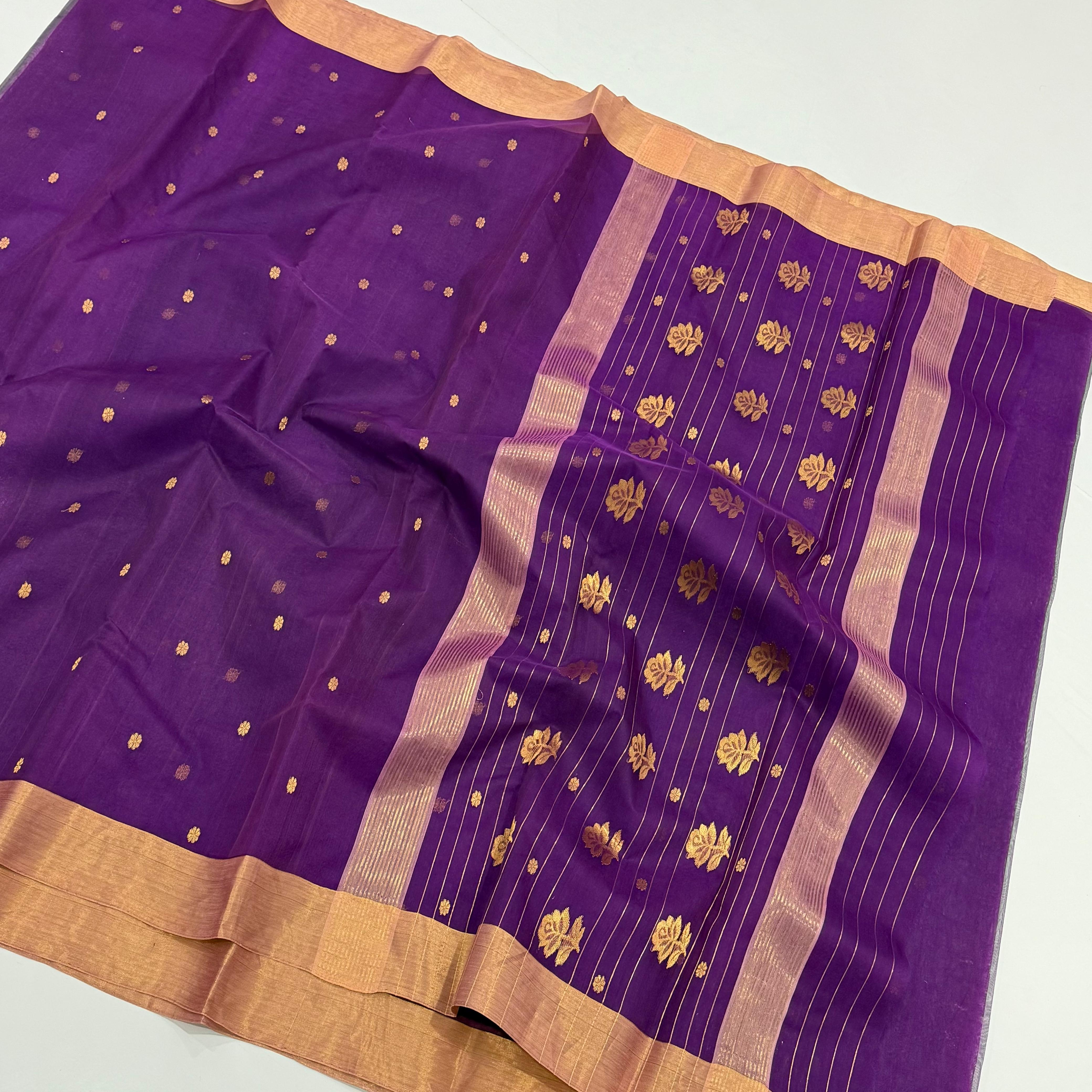 Purple Chanderi Handwoven Handloom Silk Saree 6500/- + Shipping