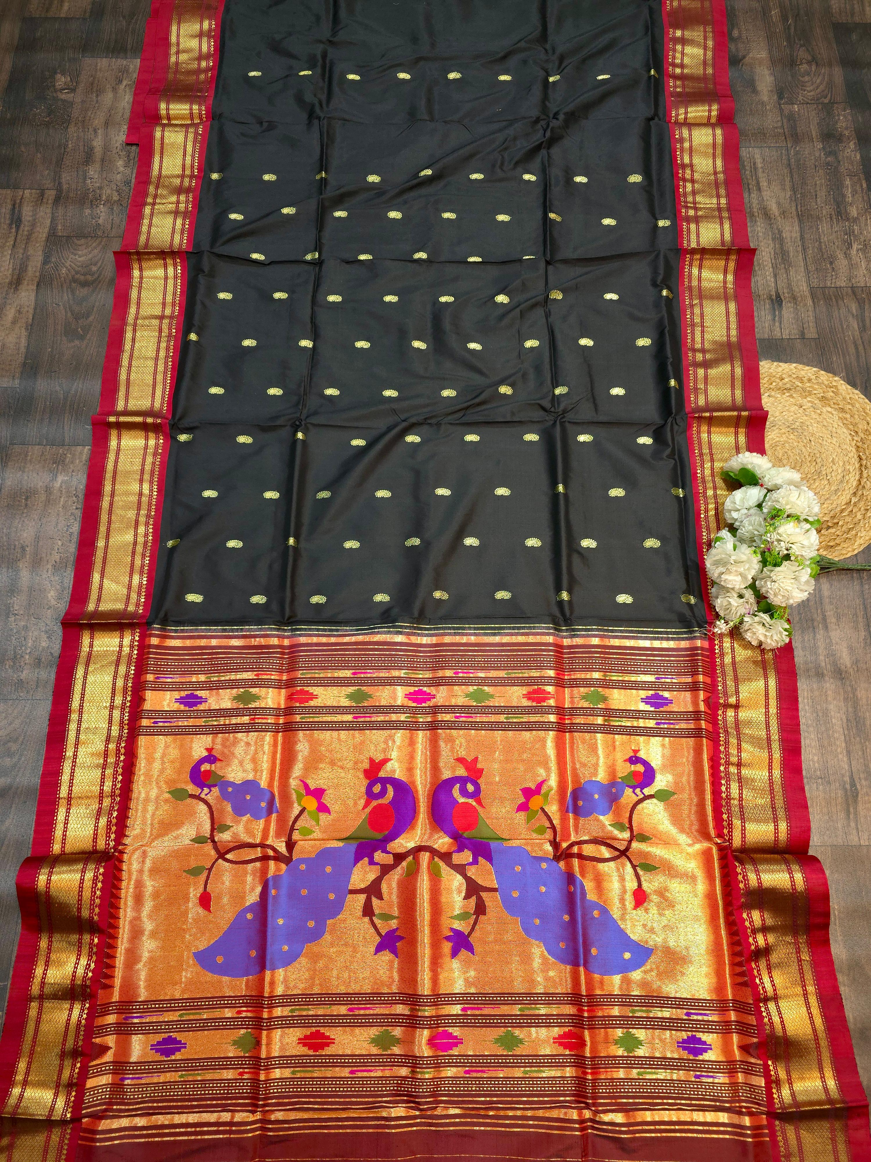 Traditional Peacock Design Paithani Saree 25000/- + Shipping