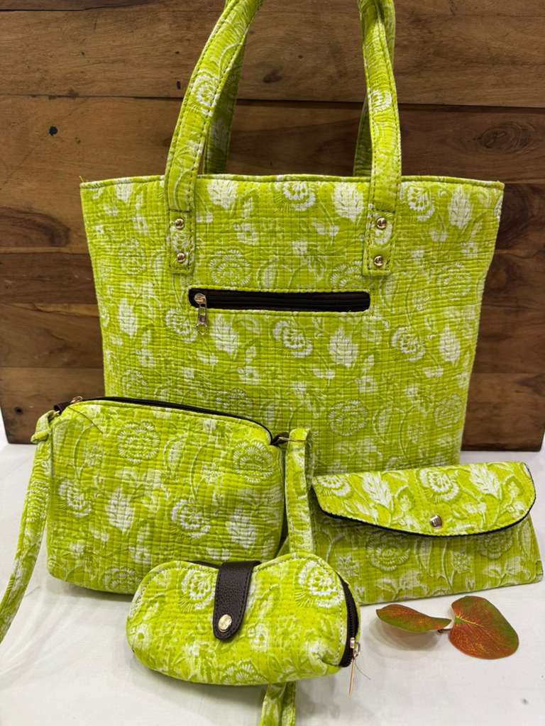 Jaipuri Handcrafted Green Bag Set 1000/- + Shipping