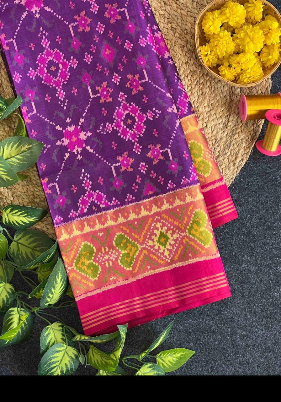 Hand woven Rajkot Ikkat Patola Silk Saree 16000/- + Shipping