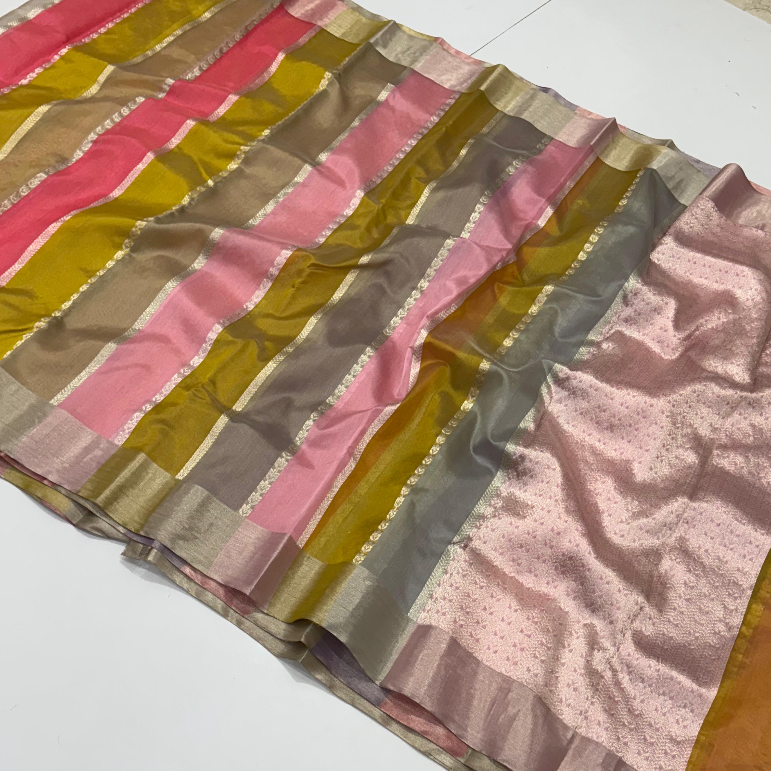 Elegant Chanderi Pattu Silk Saree 11000/- + Shipping