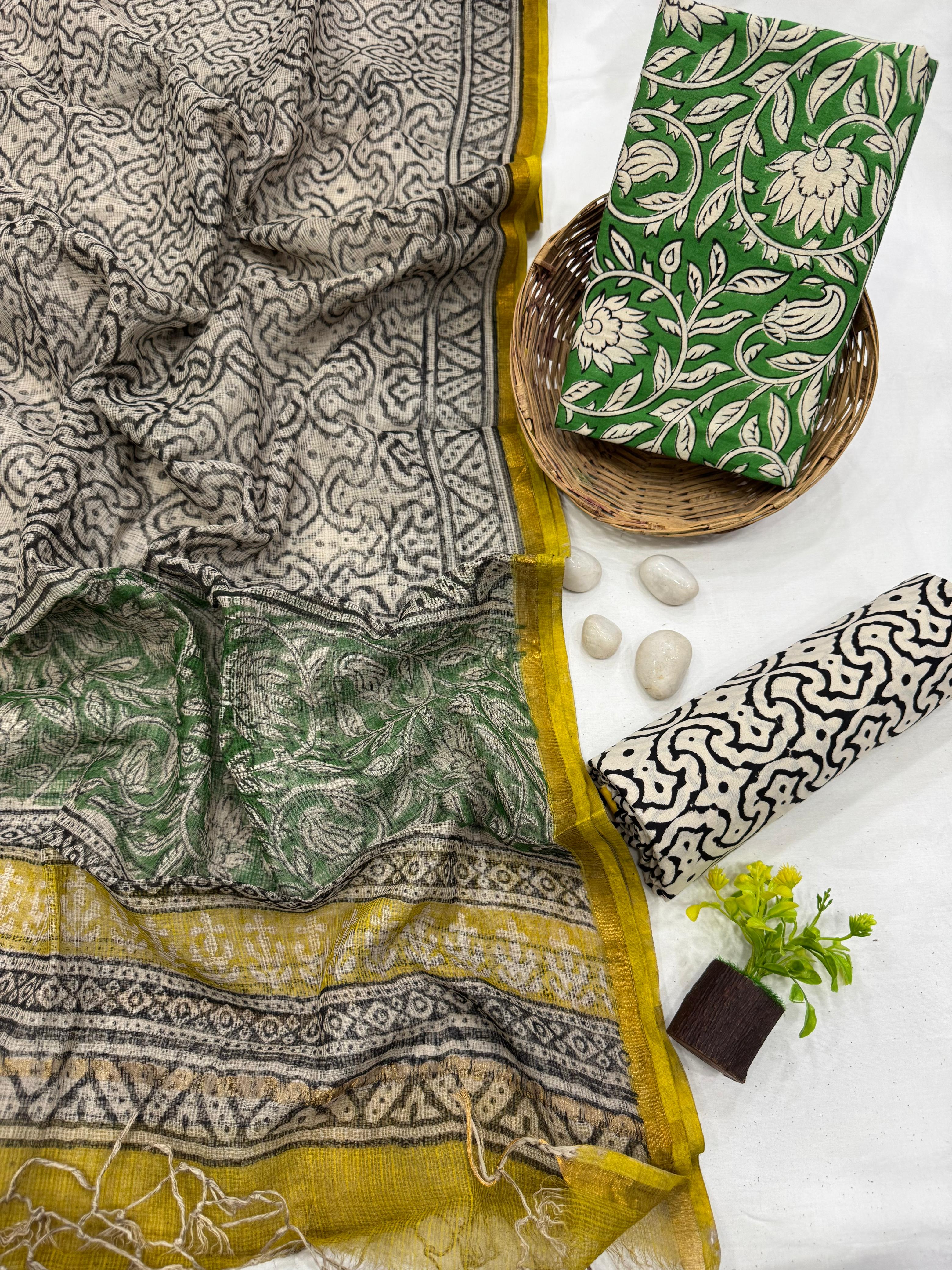 Exclusive Cotton Suit Set with Pure Kota Doria Dupatta 1600/- + Shipping Charges