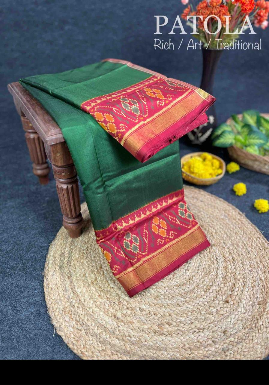 Hand woven Ikkat Rajkot Patola Silk Saree 14000/- + Shipping