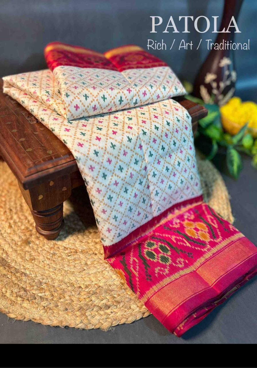Hand woven Rajkot Ikkat Patola Silk Saree 16000/- + Shipping