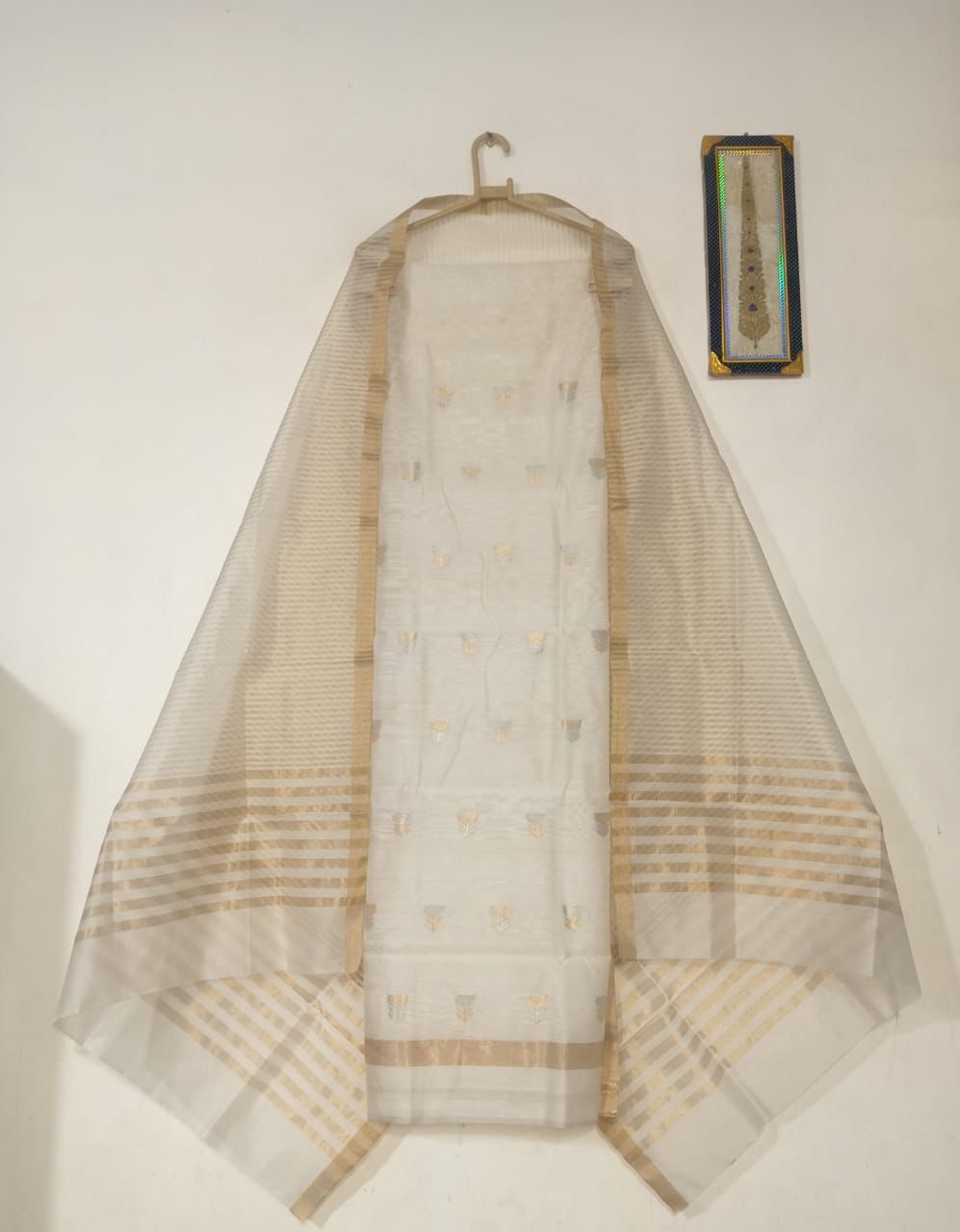 Chanderi Handwoven Handloom Cotton Silk Dress Material 4500/- +shipping